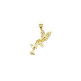 Gold CZ String Butterfly Charm, Sku#JL185