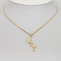 Gold CZ String Butterfly Charm, Sku#JL185