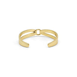 Gold CZ Criss Cross Circle Cuff Bracelet, Sku#LX290