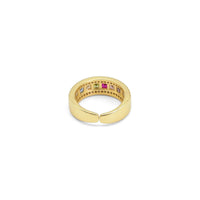 Gold Colorful CZ Band Adjustable Ring, Sku#LX296