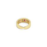 Gold Colorful CZ Band Adjustable Ring, Sku#LX296