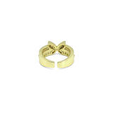 Gold CLear CZ Butterfly Thick Band Adjustable Ring, Sku#LD431