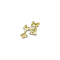 Gold Clear CZ Four Butterflies Charm, Sku#LD425