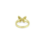 Gold CLear CZ Butterfly Adjustable Ring, Sku#LD434