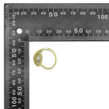 Gold Teardrop CZ Leaf Adjustable Ring, Sku#LD437