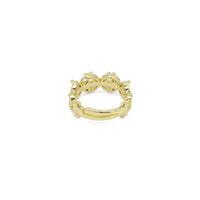 Gold Clear CZ Flower Adjustable Ring, Sku#LD442