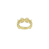 Gold Clear CZ Flower Adjustable Ring, Sku#LD442