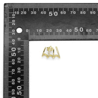 Gold Clear CZ Claw Stud Earrings, Sku#LD453