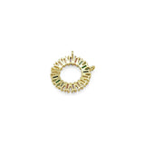 Colorful Baguette CZ Gold Round Ring Charm, Sku#LX306