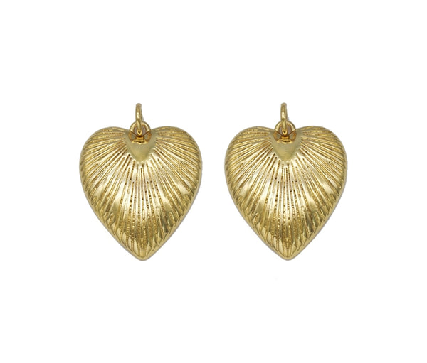 Gold Heart  Shape Charm, Sku#LX105