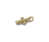 Cute Gold CZ Pearl Cross Charm, Sku#LD341