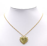 Gold Star On Heart Pendant, Sku#LX104