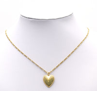 Gold Heart  Shape Charm, Sku#LX105