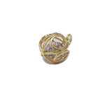 Gold Round Cage Ball Charm with CZ inside, Sku#CP44