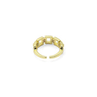 Gold Baguette CZ Chain Link Adjustable Ring, Sku#LX312