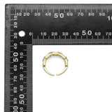 Gold Baguette CZ Chain Link Adjustable Ring, Sku#LX312