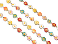 Enamel Daisy Flower Chain by Yard, sku#LS13