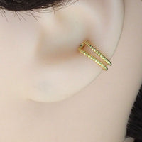 Gold Double Line Twisted Ear Cuff, Sku#LX314