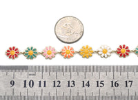 Enamel Daisy Flower Chain by Yard, sku#LS13