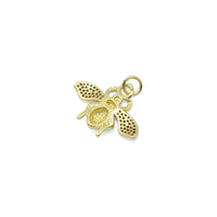 Clear CZ Gold French Bee Charm, Sku#LX316