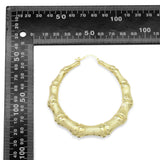 Gold Bamboo Joint Hoop Earrings, Sku#LX317