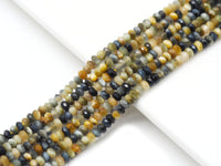 Genuine Golden Blue Tiger Eye Rondelle Faceted Beads, Sku#UA287