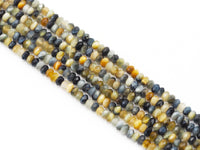 Genuine Golden Blue Tiger Eye Rondelle Faceted Beads, Sku#UA287