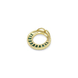 Colorful Baguette CZ Gold Round Ring Charm, Sku#LX323