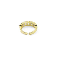 Gold Baguette Rectangle Heart Shape CZ Adjustable Ring, Sku#LX325