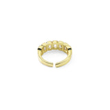 Gold Baguette Rectangle Heart Shape CZ Adjustable Ring, Sku#LX325