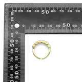 Gold Baguette Rectangle Heart Shape CZ Adjustable Ring, Sku#LX325