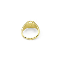 Gold CZ North Star Signet Adjustable Ring, Sku#LX326