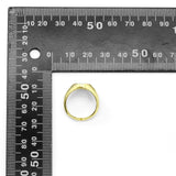 Gold CZ North Star Signet Adjustable Ring, Sku#LX326