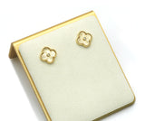 Gold Clover Stud Earrings and Necklace, Sku#FH206