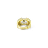 Gold Big Oval CZ Adjustable Chunky Ring, Sku#LX327