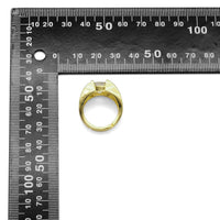 Gold Big Oval CZ Adjustable Chunky Ring, Sku#LX327