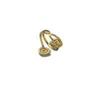 Enamel CZ Pave Gold Teardrop Wrap Ring, Sku#O116