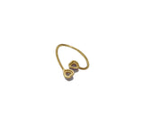 Enamel Double Heart Wrap Adjustable Ring, Sku#O115