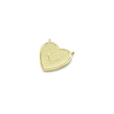 CZ Gold Mother of Pearl Turquoise Malachite Heart  Charm, Sku#LX329
