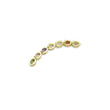 Colorful CZ Gold Round Heart Oval Shape Long Bar Connector Charm, Sku#LX313
