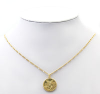 Angel Medallion Gold Coin Charm, Sku#LK756