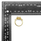 Gold Silver Big Square CZ Adjustable Ring, Sku#A113