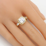 Gold Silver Big Square CZ Adjustable Ring, Sku#A113