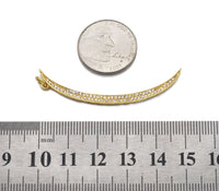 CZ Gold Silver Cresent Moon Shape Charm, Sku#F1511