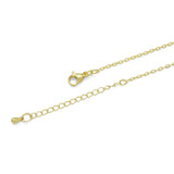 Gold Dainty Link Chain Leaf Drop Adjustable necklace, Sku#EF375