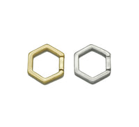 Gold Silver Hexagon Snap Clasp, Sku#K181