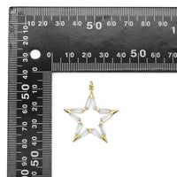 Clear Baguette CZ Gold Five Point Star Charm, Sku#Y821