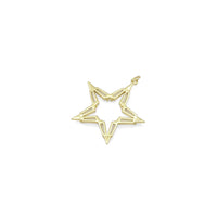 Clear Baguette CZ Gold Five Point Star Charm, Sku#Y821