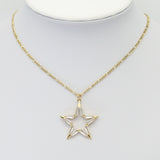 Clear Baguette CZ Gold Five Point Star Charm, Sku#Y821