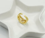 CZ Pave Gold Mom Heart Ring, Sku#LD342